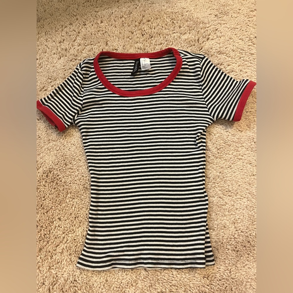 H&M striped crop top
